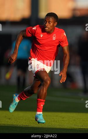 Nottingham Forest's Richie Laryea in action during a pre-season friendly match at Meadow Lane, Nottingham. Picture date: Tuesday July 26, 2022. Stock Photo