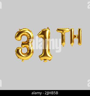 Premium Photo  3d illustration of golden number 31 or thirty one