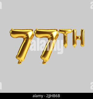 77 Number Golden Stock Illustration