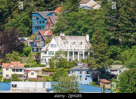 View of the historic official Governors Mansion on Calhoun avenue in Juneau Alaska Stock Photo