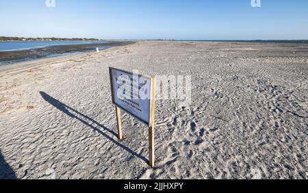 Crab Bank Island near Mt. Pleasant, S.C. Crab Bank is a bird sanctuary. Stock Photo