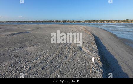 Crab Bank Island near Mt. Pleasant, S.C. Crab Bank is a bird sanctuary. Stock Photo