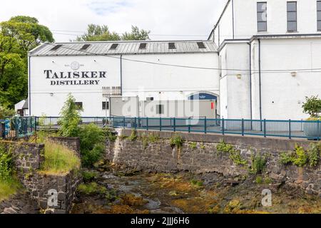 Talisker Distillery in Carbost on the Isle of Skye produces single male scotch whisky and is owned by Diageo,Scotland,UK Stock Photo