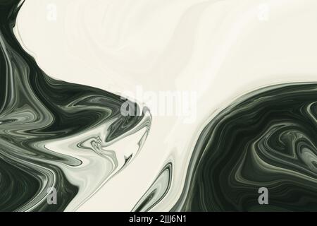 Green and White Abstract Liquid Marble, Elegant Texture, Luxury, Simple and Modern Background, Liquid marble design abstract painting Green Pattern Stock Photo