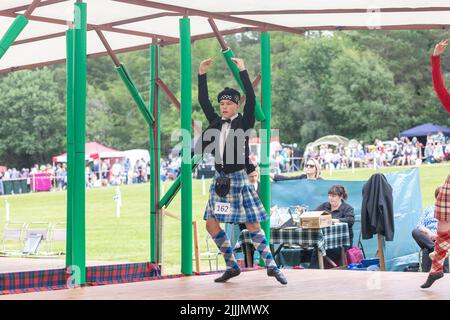 Highland games being held in Tomintoul Moray on 17 July 2022, Scotland, Stock Photo