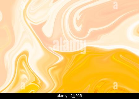 Soft Pink, Yellow and Orange Abstract Liquid Marble, Elegant Texture Luxury, Simple, Modern Background, Liquid marble design abstract pastel pattern Stock Photo