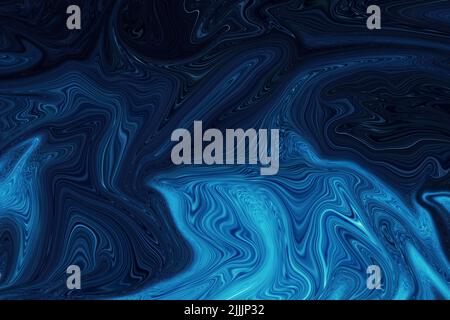 Blue Galaxy and Metalic Abstract Liquid Marble, Elegant Texture Background. Luxury and Simple Background, Liquid marble design abstract painting Dark Stock Photo