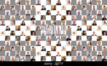 Set of various people expressing positive emotions Stock Photo
