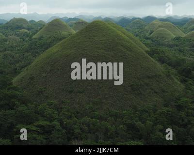 The Chocolate Hills on Bohol in the Philippines Stock Photo