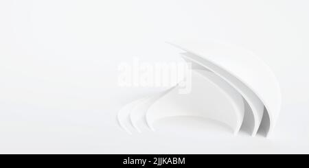 Abstract of white lines background, Minimal dynamic shape, 3d rendering. Stock Photo