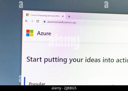Microsoft Azure services website Stock Photo