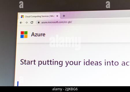 Microsoft Azure services website Stock Photo