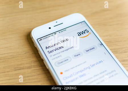 Amazon web services AWS the cloud offering from Amazon Stock Photo