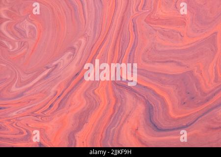 Abstract fluid art background dark pink and blue colors. Liquid marble. Acrylic painting with rose gradient and splash. Watercolor backdrop with wavy Stock Photo