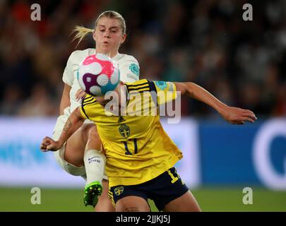 Sheffield, England, 26th July 2022.  Alessia Russo of England during the UEFA Women's European Championship 2022 match at Bramall Lane, Sheffield. Picture credit should read: Simon Bellis / Sportimage