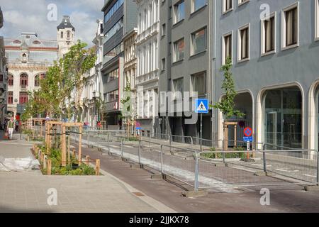 Gent, Verkehrsberuhigung, Fahrradstraße // Gand, Traffic Calming, Bicycle Street Stock Photo