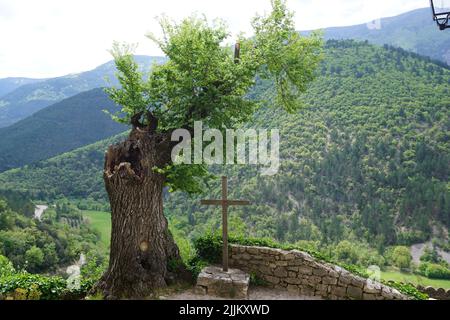 medieval village of brantes south france Stock Photo