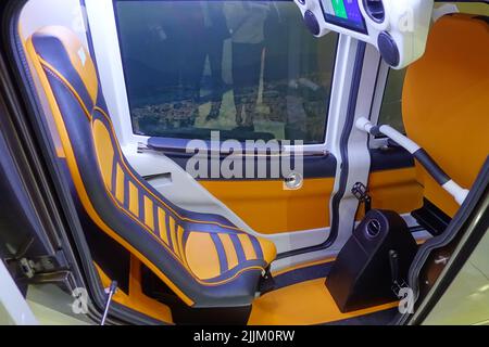 Berlin, Innotrans, SkyWay Seilbahnkonzept mit Pedalantrieb Stock Photo