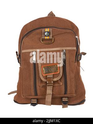 Big backpack for travel isolate on a white background Stock Photo