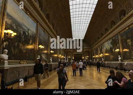 The Gallery of Great Battles in the Palace of Versailles in Paris, France Stock Photo