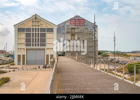 The contemporary art museum of Dunkerque (FRAC) is located in a converted dry dock of a shipyard Stock Photo