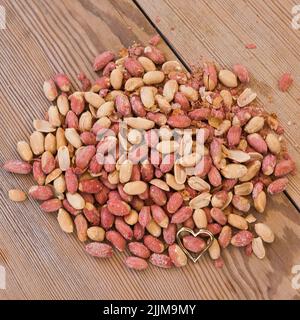 Salted peanuts, also known as the groundnut Stock Photo