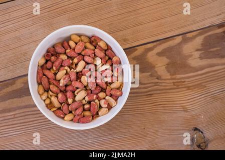 Salted peanuts, also known as the groundnut Stock Photo