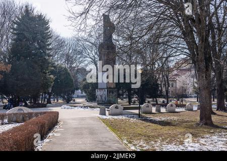 Monument of Gratitude of the Red Army on Ghetto Victims Square in Rzeszow, largest city in southeastern Poland, capital of Subcarpathian Voivodeship Stock Photo