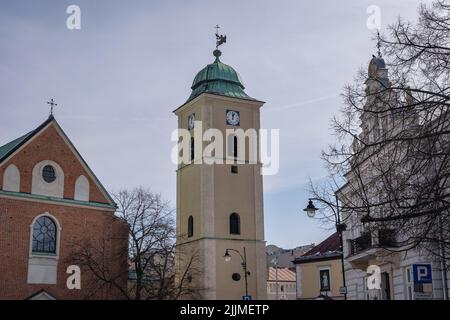Saint Adalbert and Saint Stanislaus - The Fara Church in Rzeszow, largest city in southeastern Poland, capital of Subcarpathian Voivodeship Stock Photo