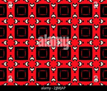 A red seamless illustration with abstract patterns Stock Photo - Alamy