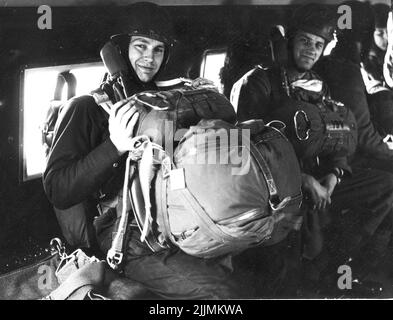 The paratroopers in Karlsborg 1956. hunter. Stock Photo