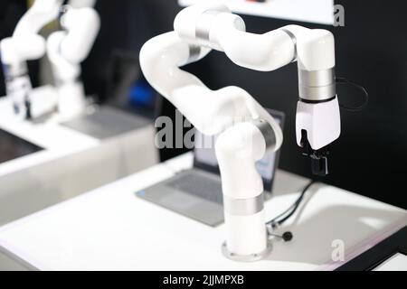 Closeup of robot to work in industrial factory and automated production line Stock Photo