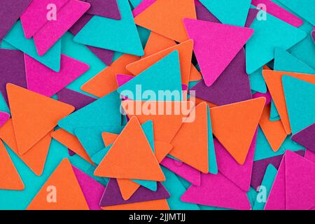 Abstract colorful geometrical composition background with random paper triangles Stock Photo
