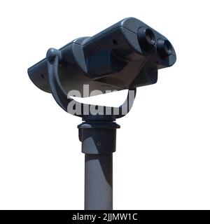 A pair of city binoculars isolated on a white background Stock Photo