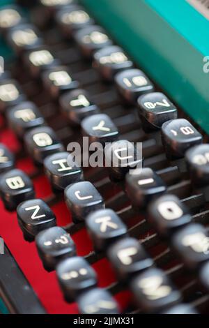 Manual Typewriter Machine Keyboard Stock Photo