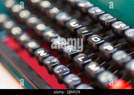 Manual Typewriter Machine Keyboard Stock Photo