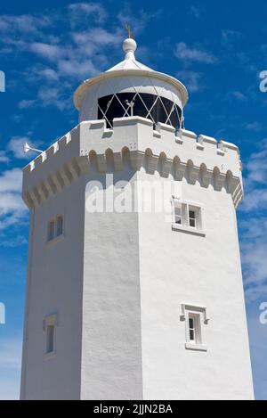 South Forland Lighthouse between St Margarets Bay and Dover in Kent, England Stock Photo