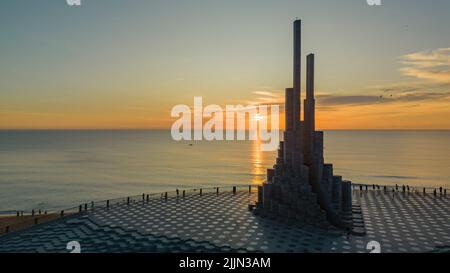 July 16, 2022: dawn at Nghinh Phong cape, Tuy Hoa city, Phu Yen province, Vietnam Stock Photo