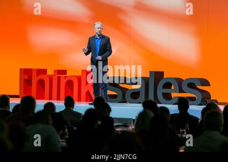 Celebrity speaker John Maxwell talking at Think Sales Convention in