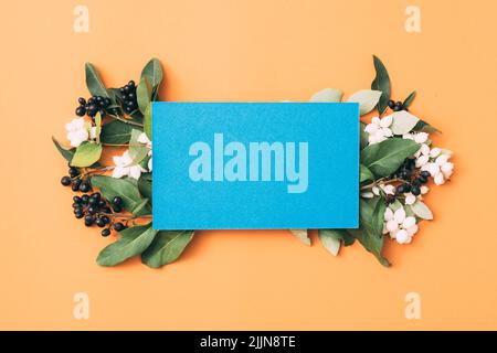 party invitation mockup celebration berries decor Stock Photo