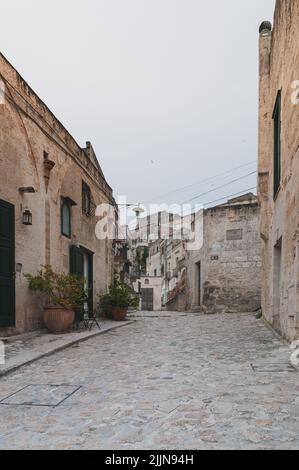 A beautiful view of the famous ancient city of Matera in Italy Stock Photo