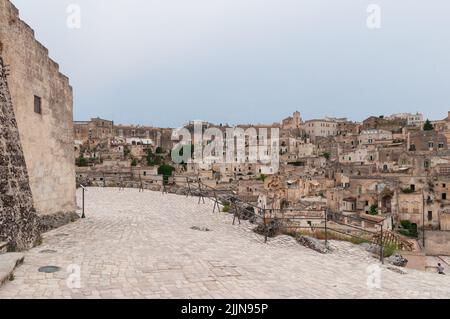 A beautiful view of the famous ancient city of Matera in Italy Stock Photo