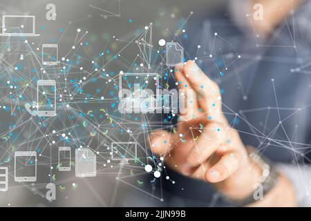 A Ui of Cloud Computing Technology Internet Storage Network Concept Stock Photo
