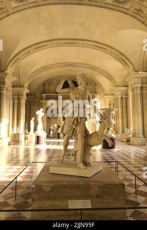 The Statue of Artemis - a young goddess of hunting, the goddess of fertility, in Louvre, Paris, France Stock Photo
