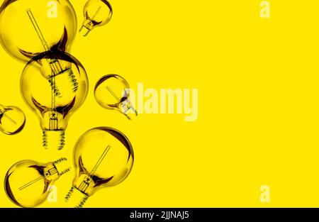 Yellow light bulbs - stock photo Stock Photo