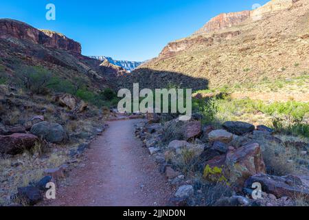 Descending Toward The Box on The North Kaibab Trail, Grand Canyon National Park, Arizona, USA Stock Photo