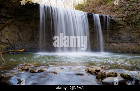 A beautiful shot of Indian Run Falls in Dublin Stock Photo