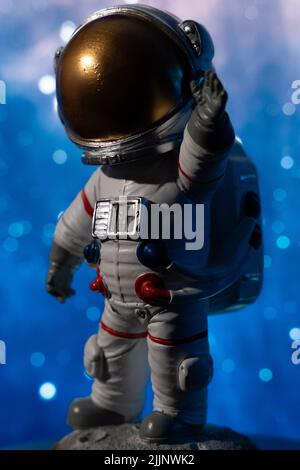 An astronaut is getting ready for the flight to the cosmos Stock Photo