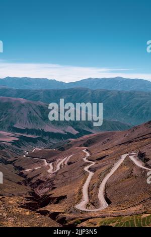 A beautiful view of The Quebrada de Humahuaca located in the province ...