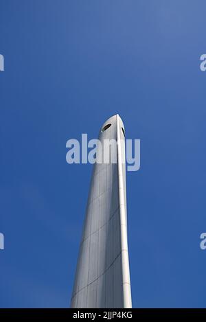 A view of the De Boeg (The Bow) war memorial of Rotterdam on background of blue sky Stock Photo